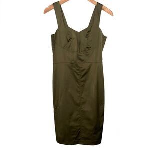 D. Exterior Made in Italy Olive Green Sheath Dress Size XS
